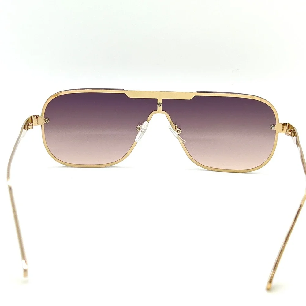 Aviator Sunglasses Gold Frame Brown Gradient Lens Fashion Sun Glasses Lentes New